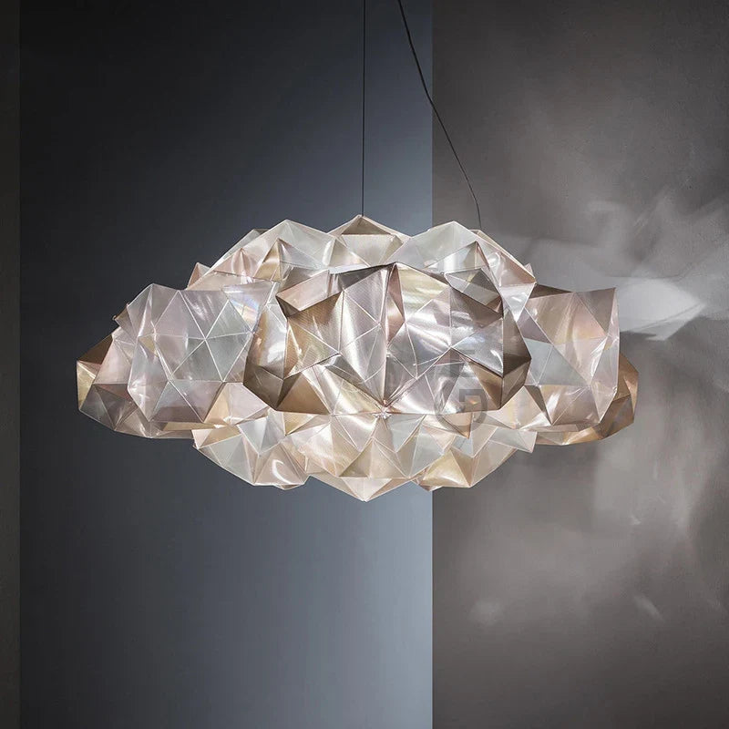 suspension lumière acrylique nuage diamant moderne led personnalisé