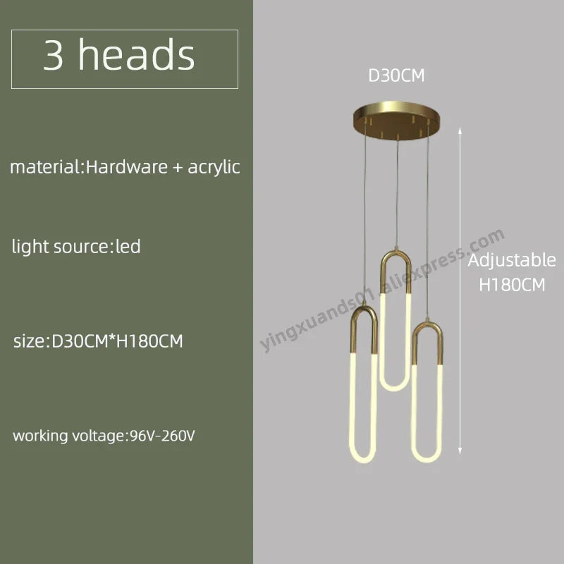 suspension moderne design nordique éclairage led loft élégant
