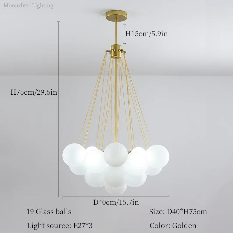 suspension moderne en verre pour décoration intérieure élégante