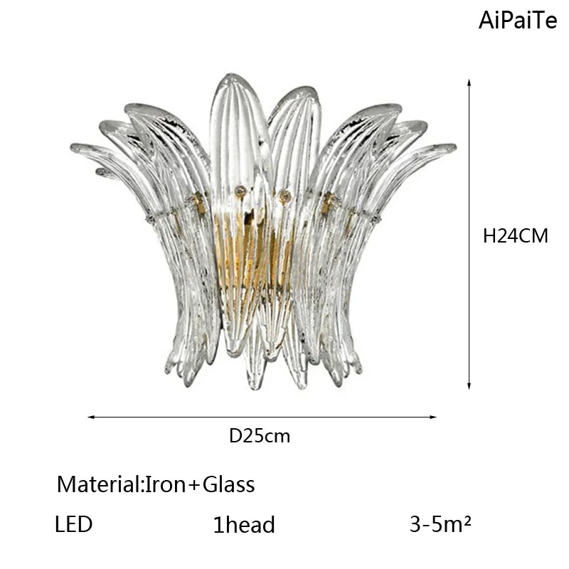 AiPaiTe français Vintage Murano verre LED lustre pour salon escalier Villa hôtel hall en forme de palmier lustre en verre