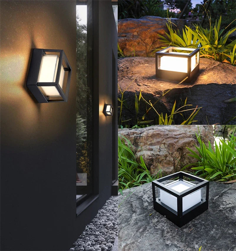 Applique murale intelligentes d'extérieur Tuya Wifi LED 10W Cube RGB App applique à intensité variable étanche jardin Alexa Google maison applique murale AC85-265V