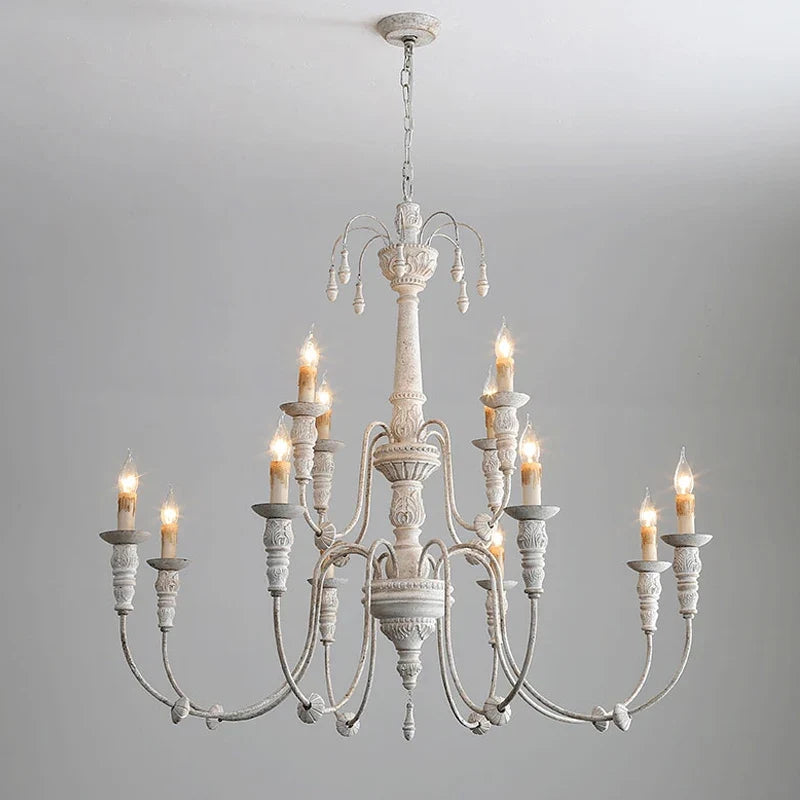 lustre en bois massif pour décoration intérieure et éclairage