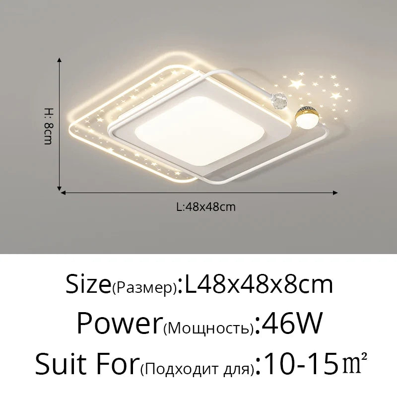 plafonnier led encastré télécommande intelligente éclairage étoilé nordique