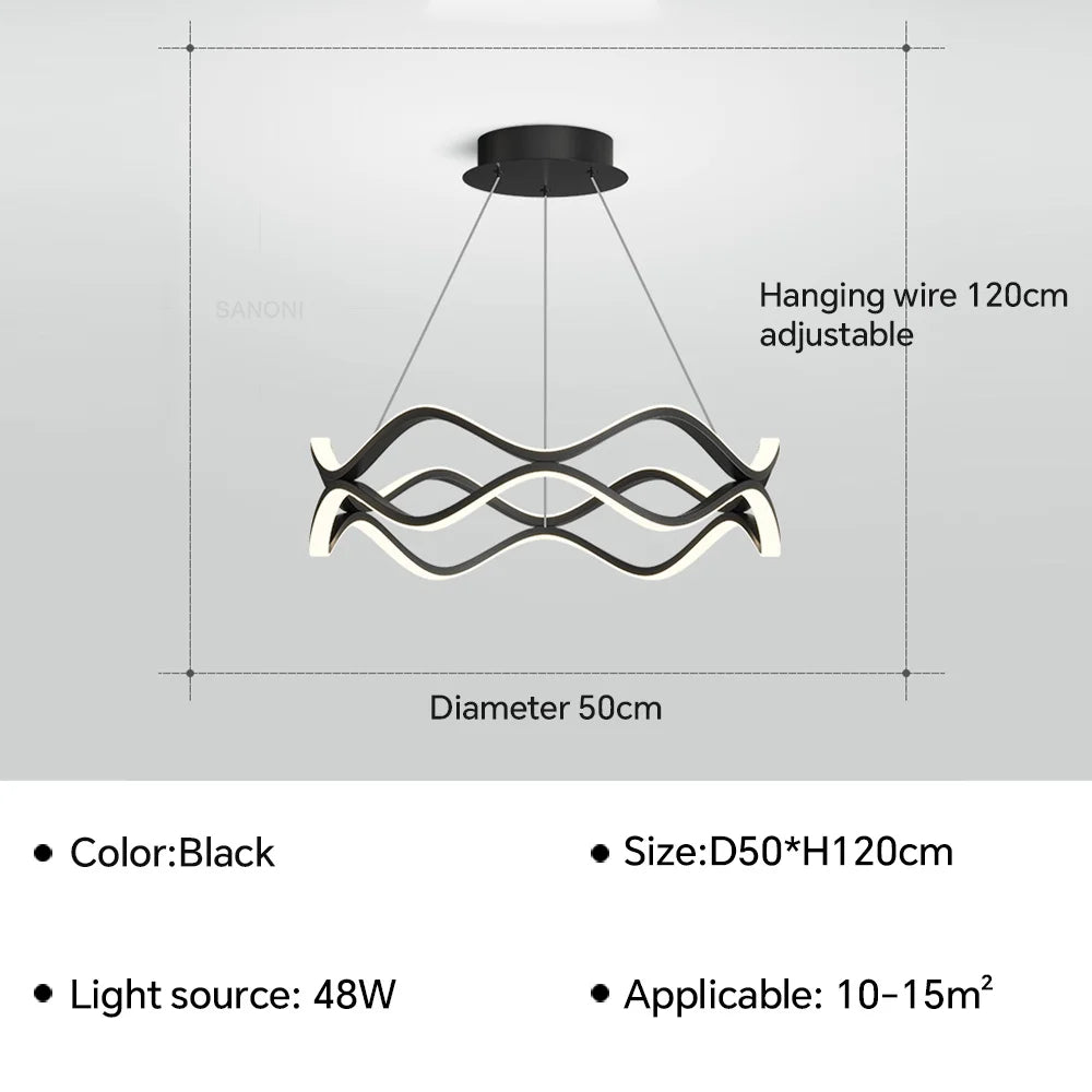 suspension moderne à led pour décoration intérieure élégante et luxueuse