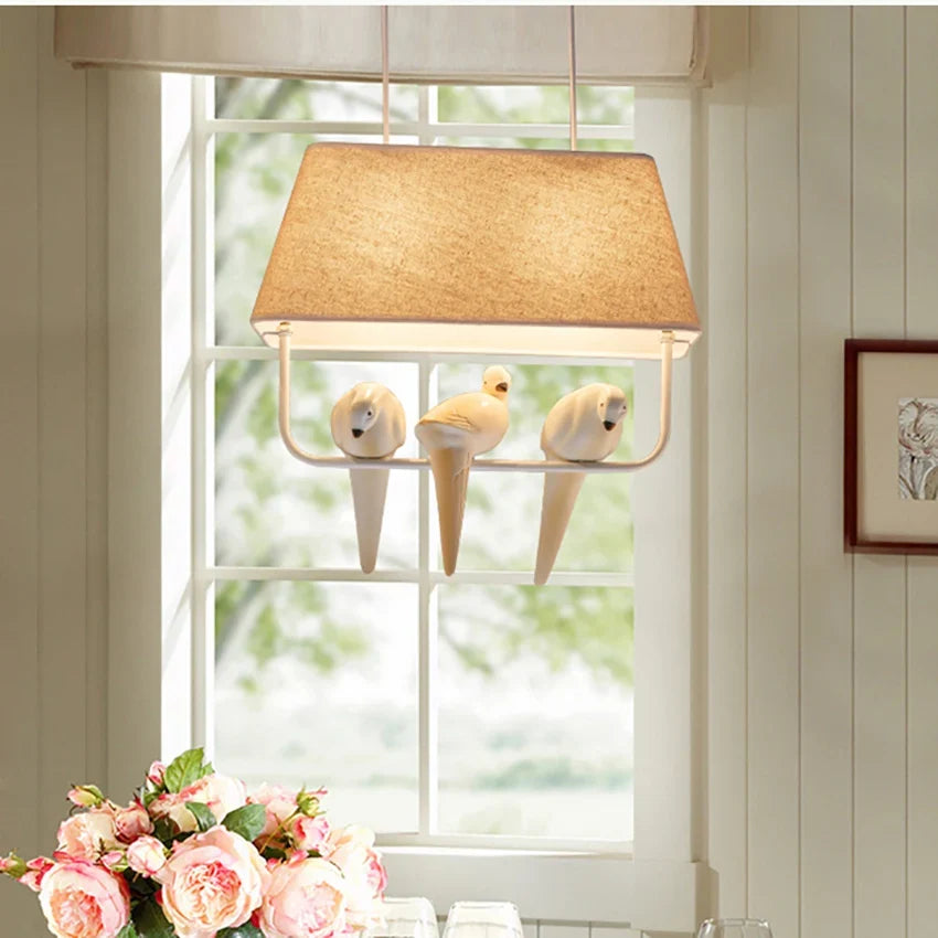 lustre style japonais simple avec suspension oiseau