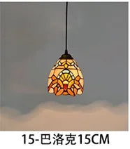 lustre en verre style tiffany rétro pour intérieur méditerranéen