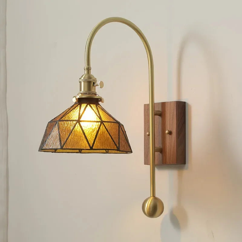 Retro Bedroom Wall Lamp, Glass Living Room Hallway, Staircase Headboard, Dining Room, LED Wall Lamp, Minimalist Design