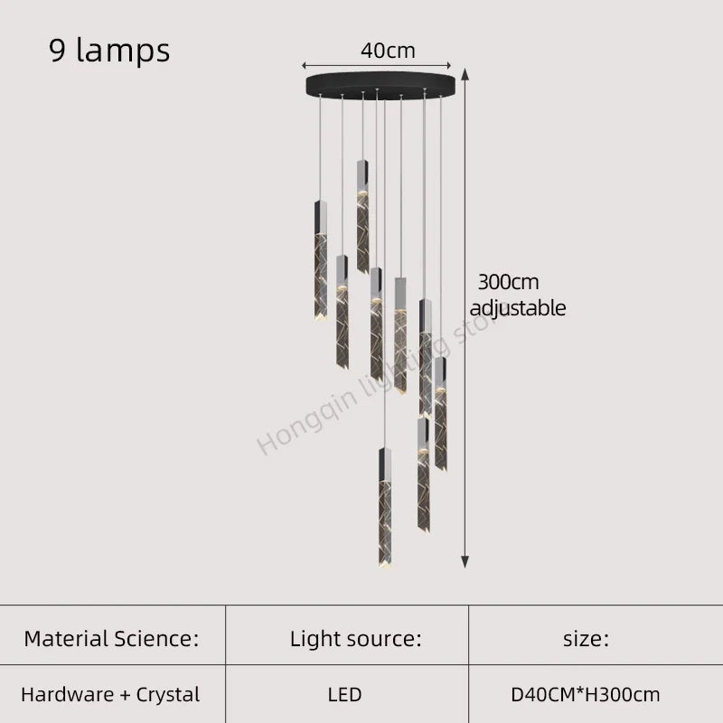 lustre moderne en cristal pour éclairage intérieur élégant