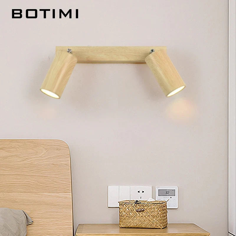 botimi applique murale fer interrupteur bouton-poussoir imitation bois nordique
