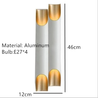 applique murale nordique en aluminium avec éclairage led moderne