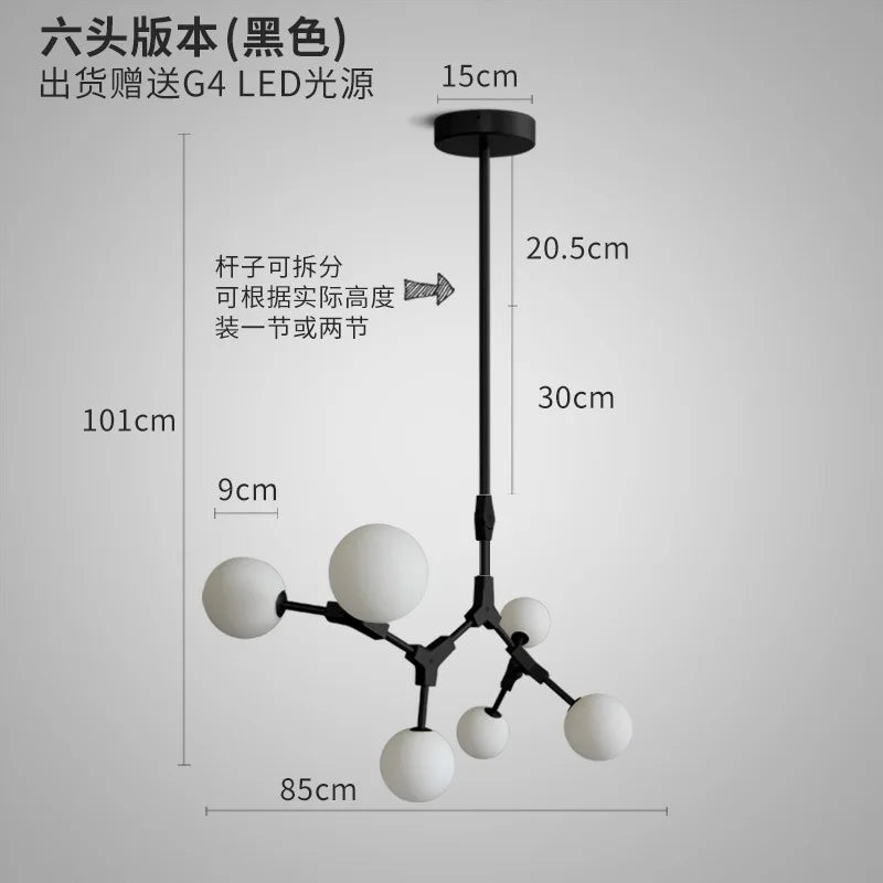 lustre moderne nordique pour décoration intérieure élégante
