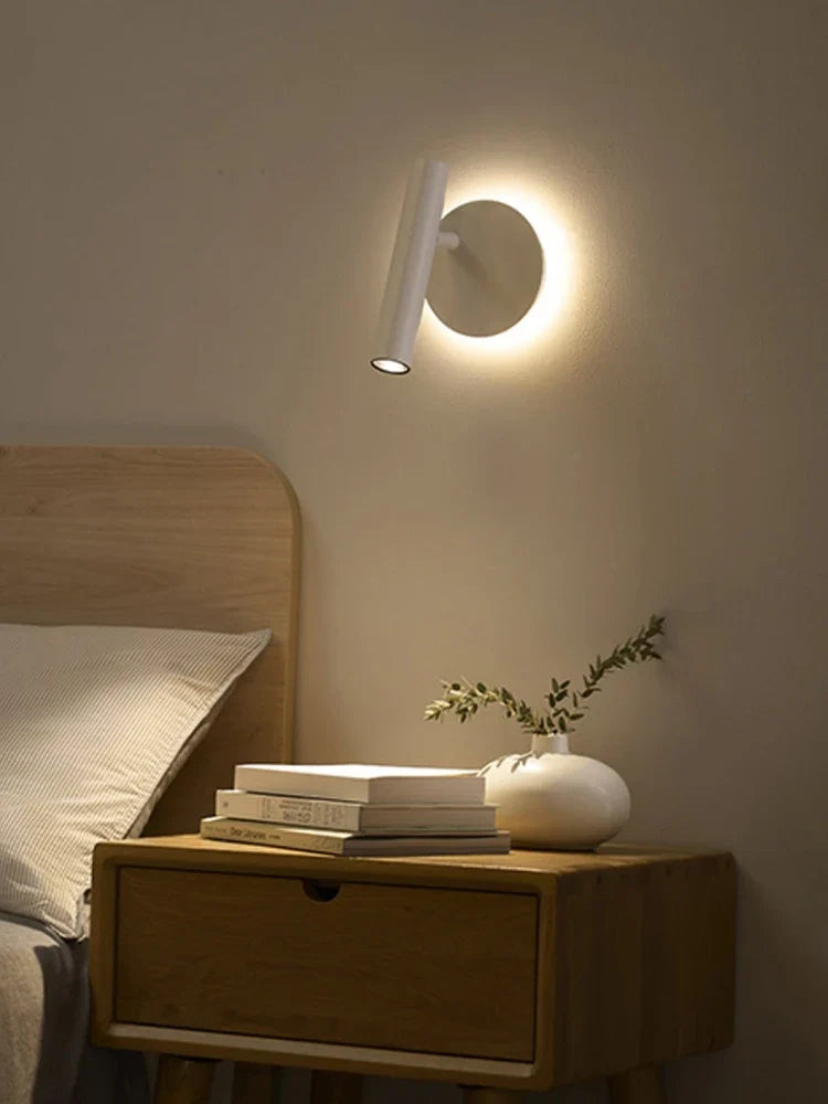 applique murale moderne minimaliste double source lumineuse rotative
