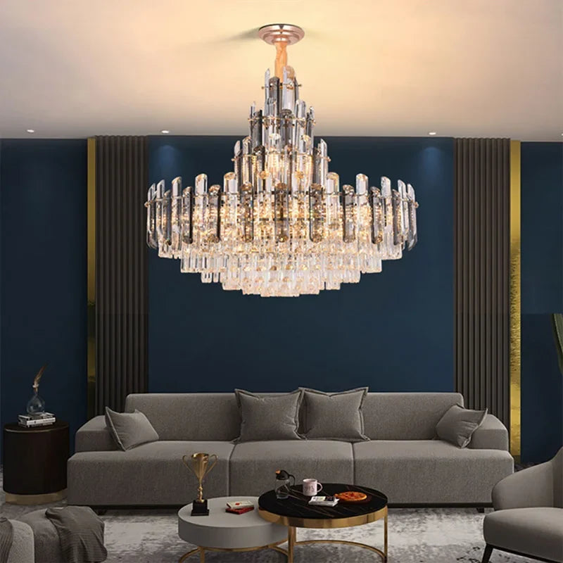 lustre suspendu en cristal à intensité variable design moderne