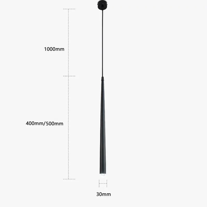 suspension conique en tube long en acrylique et cuivre pour bar et magasin