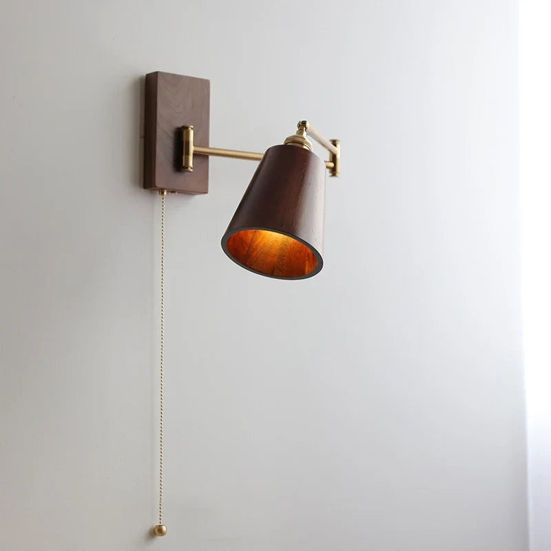 Applique murale LED en bois de frêne et de noyer