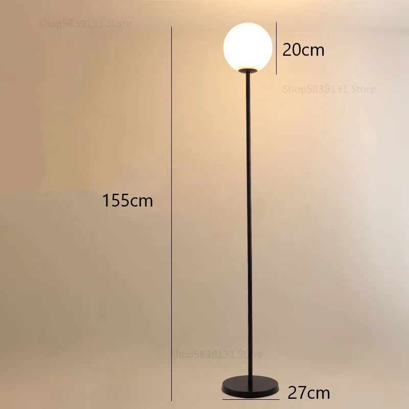 lampadaire led en verre laiteux nordique créatif vertical