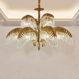 lustre en cuivre avec cristal pour décoration élégante et rétro
