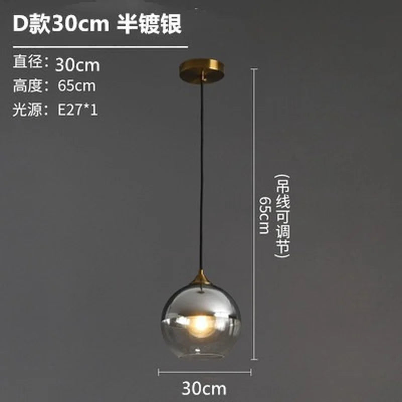 lustre nordique en verre fumé suspension simple luxe