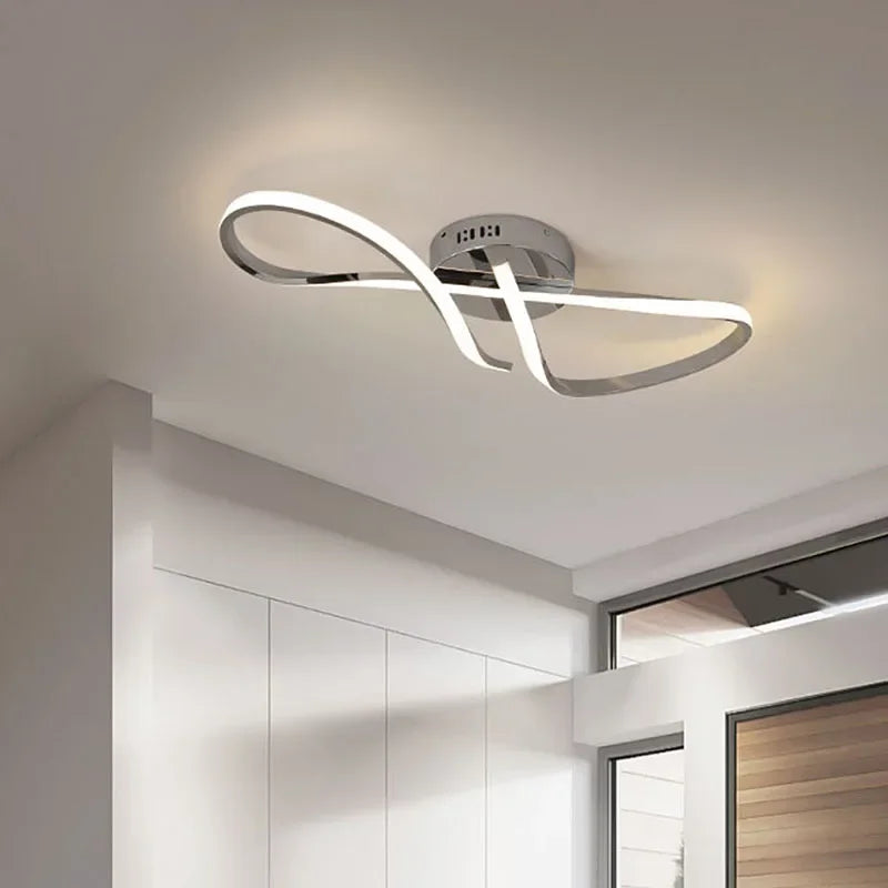 plafonnier moderne à leds doré chromé pour intérieur