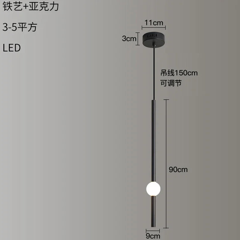 lustre à barre longue suspension avec éclairage led