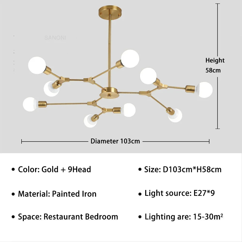 lustre moderne en forme d'arbre pour décoration intérieure