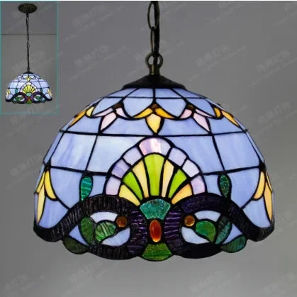 suspension tiffany en verre fait main style nordique paon