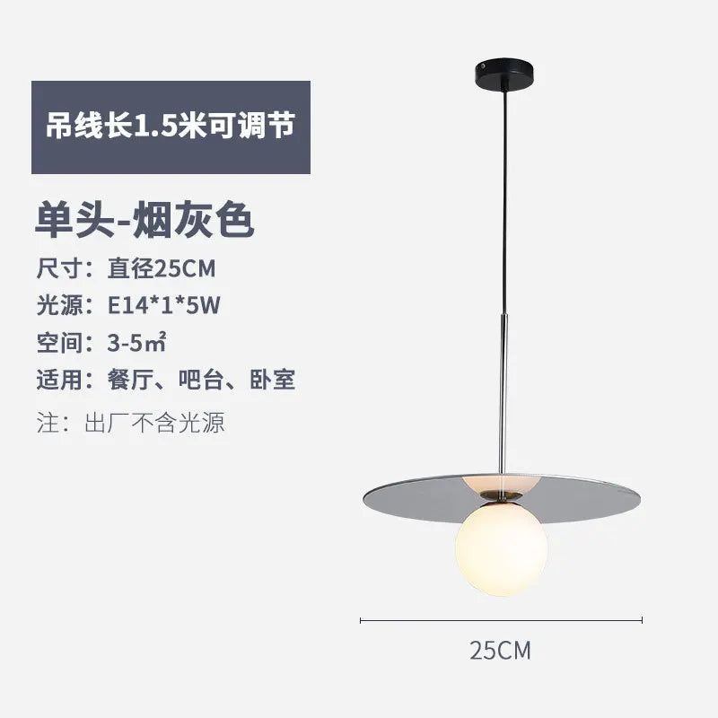 suspension modernes en verre led pour bar restaurant nordique