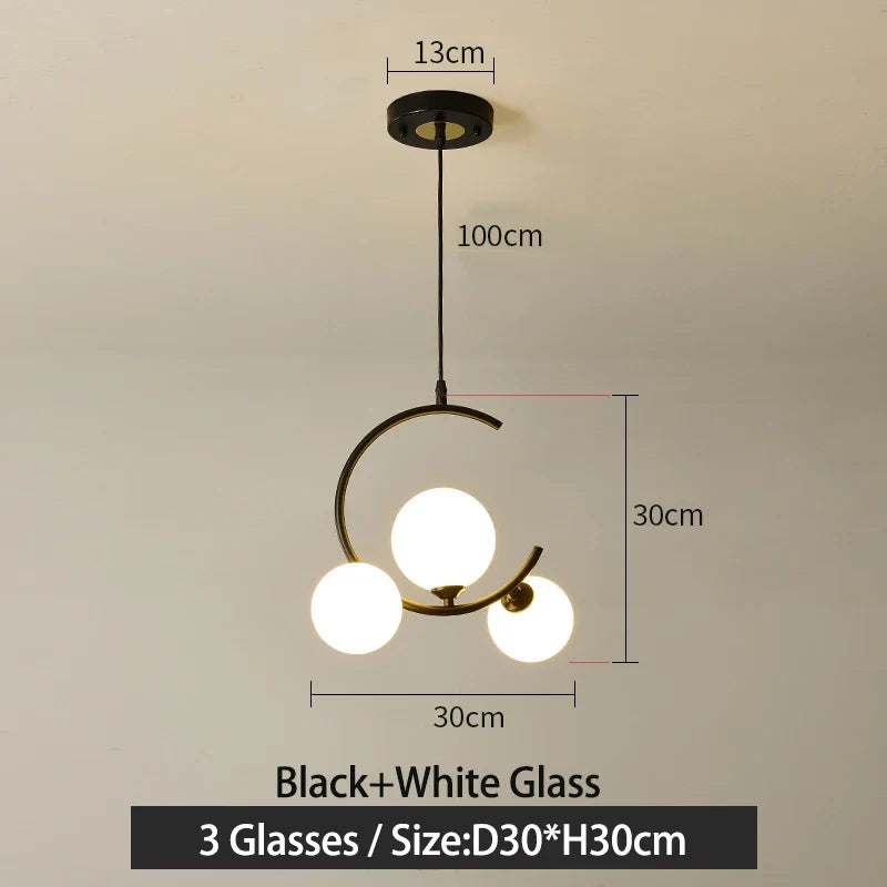 lampe boule en verre nordique décorative et créative