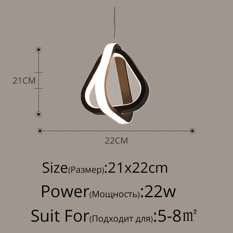 suspension led moderne pour éclairage intérieur design élégant