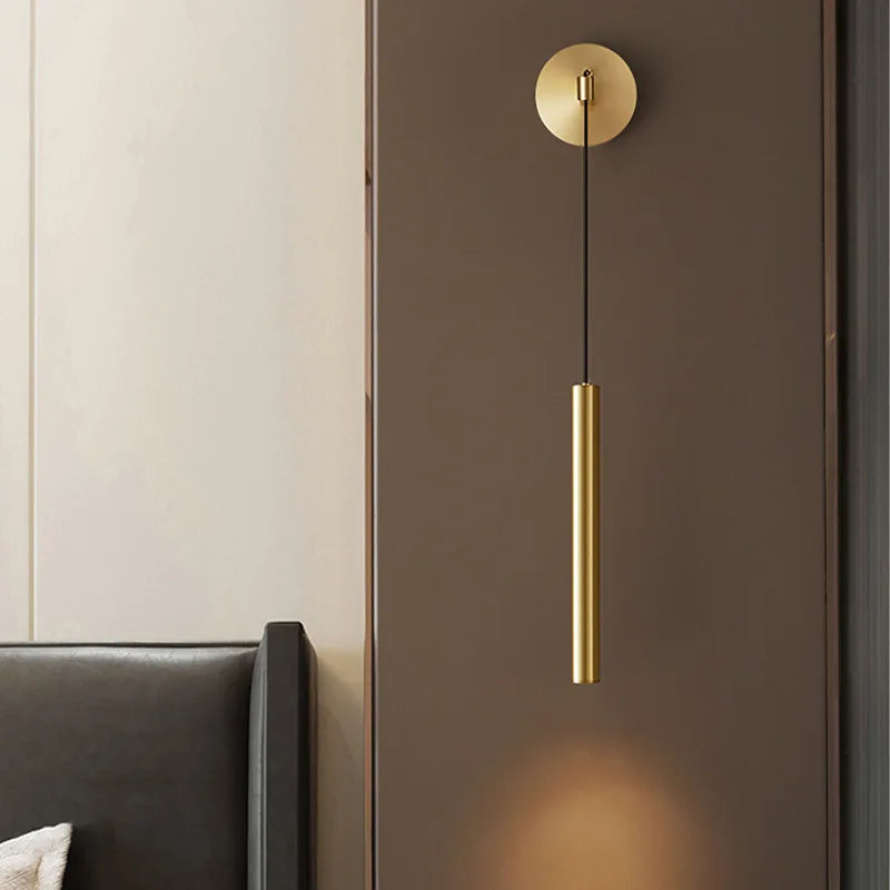 applique murale led de luxe en cuivre hauteur réglable ambiance chaude
