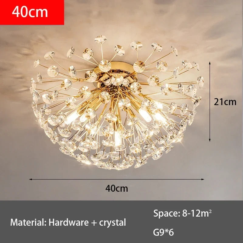 Dandelion Crystal Ceiling Light 2024 New Style Living Room, Bedroom, Study Decoration Light Creative Sun Flower LED Light