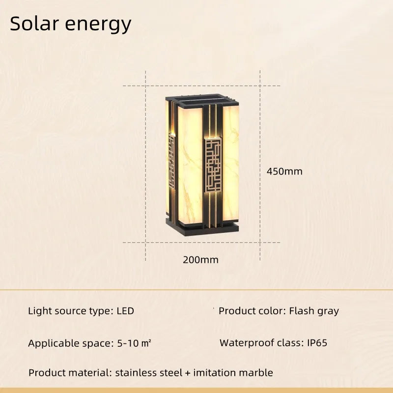 lampe extérieure solaire décorative imitation marbre pour jardin
