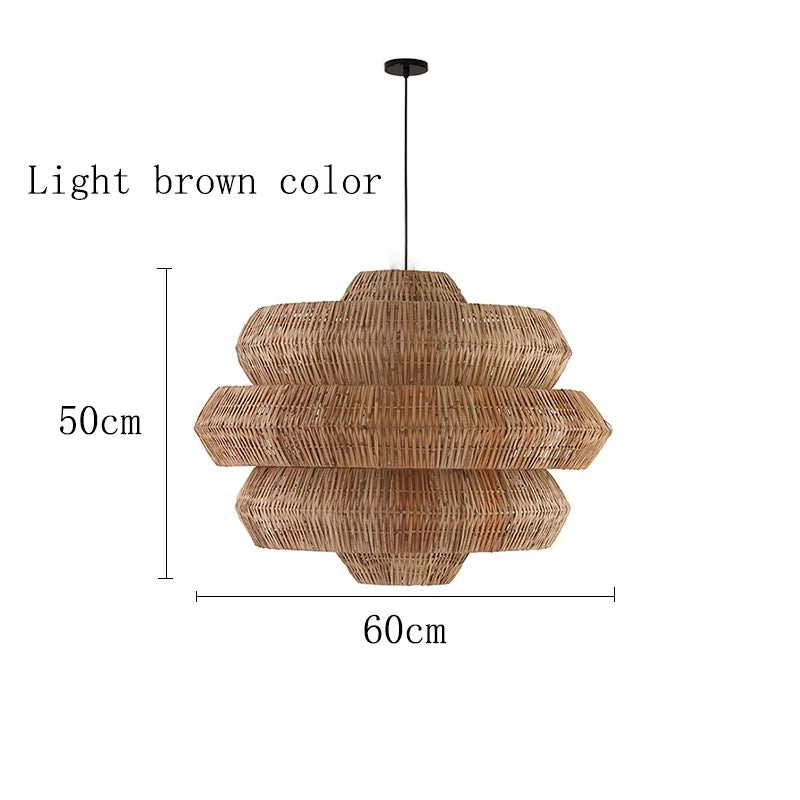 Lampes bohème créatives en rotin