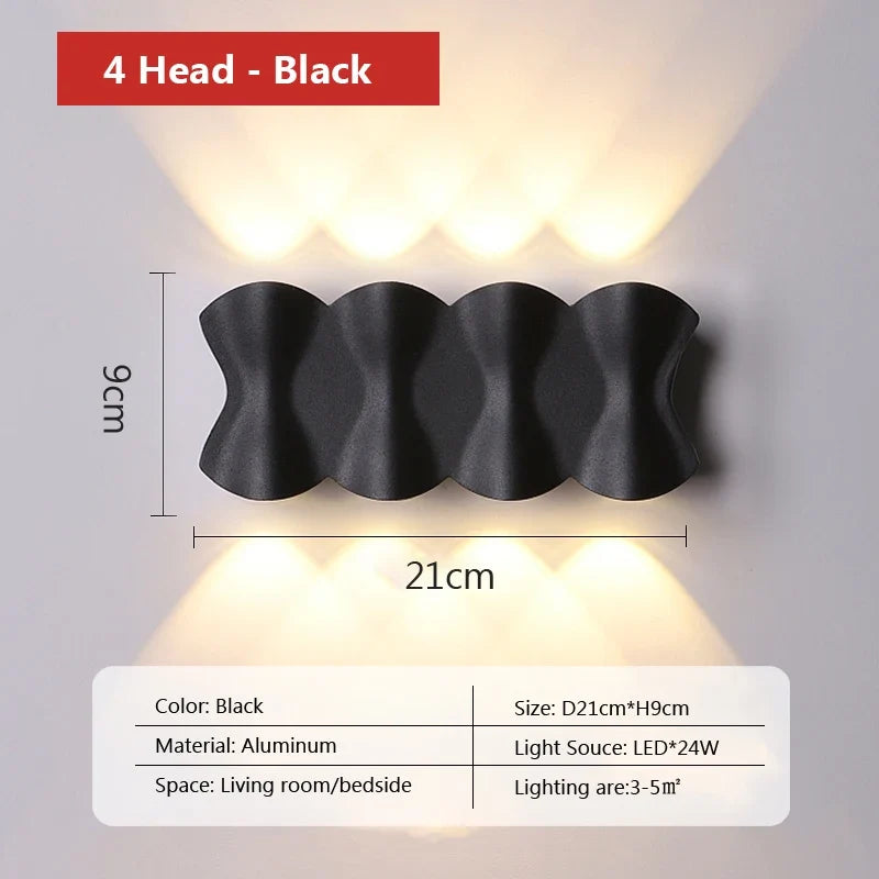 applique murale led moderne imperméable pour jardin et éclairage public