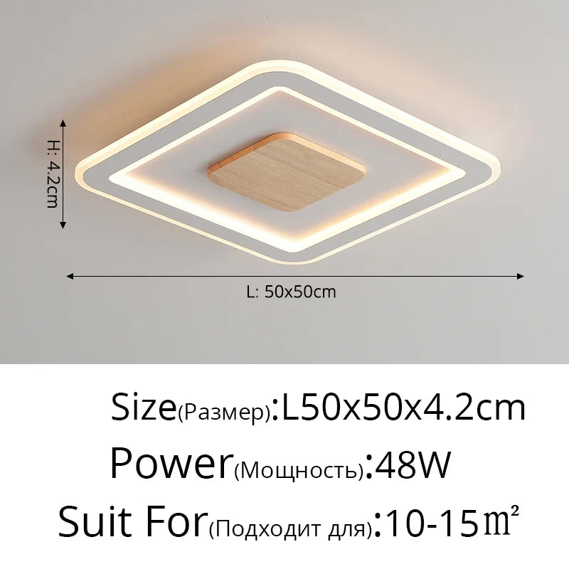 plafonnier led ultra-mince bois massif style nordique moderne 2022