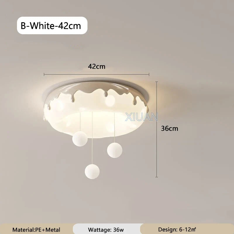 Macron Coloful Donuts Lamp 42cm 52cm Bedroom Ceiling Light White Pink Green Coffee Children‘s Room Chandelier Lights Indoor LED