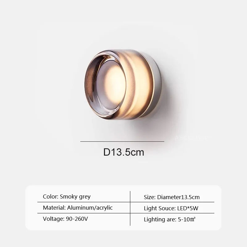 Applique murale LED moderne en gelée d'ambre