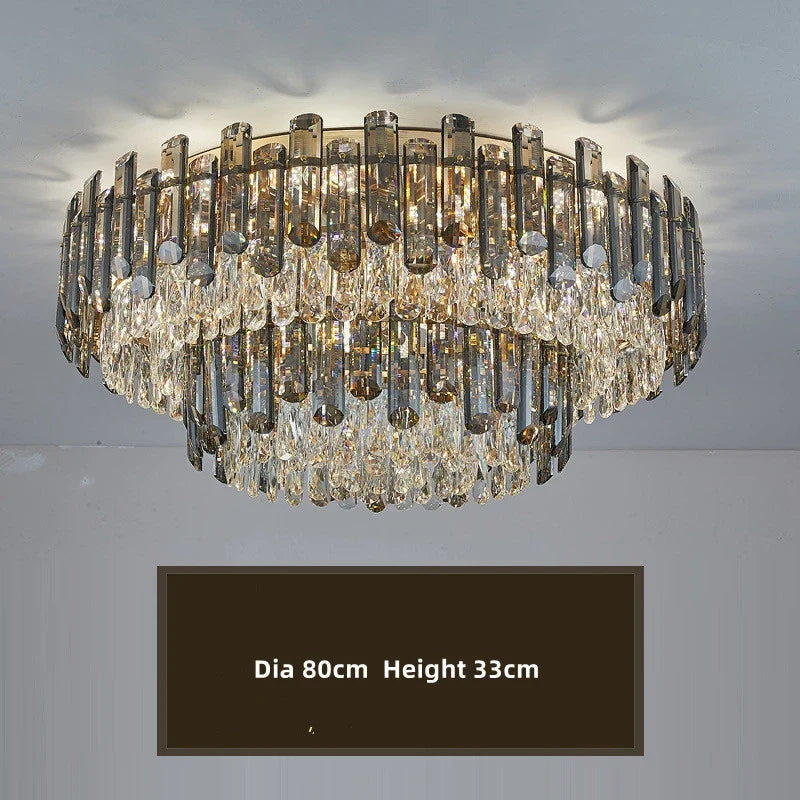 plafonnier moderne en cristal avec abat-jour rectangulaire élégant