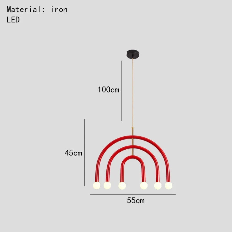 Magnifique lampe suspendue arc-en-ciel E14