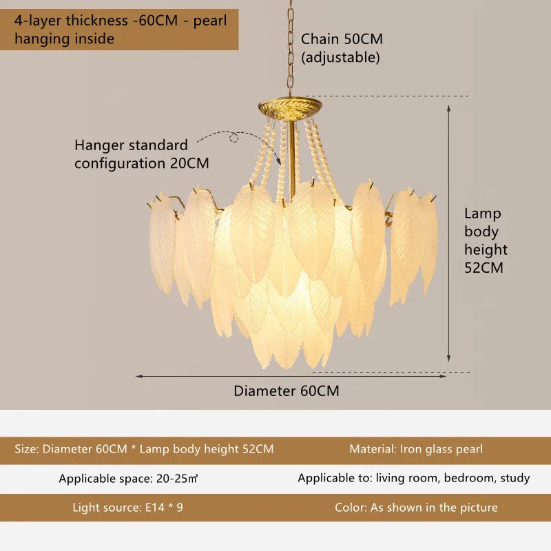 Modern luxury LED leaf dining room chandeliers Creative living room lights Bedroom, kitchen island decorative lighting fixtures