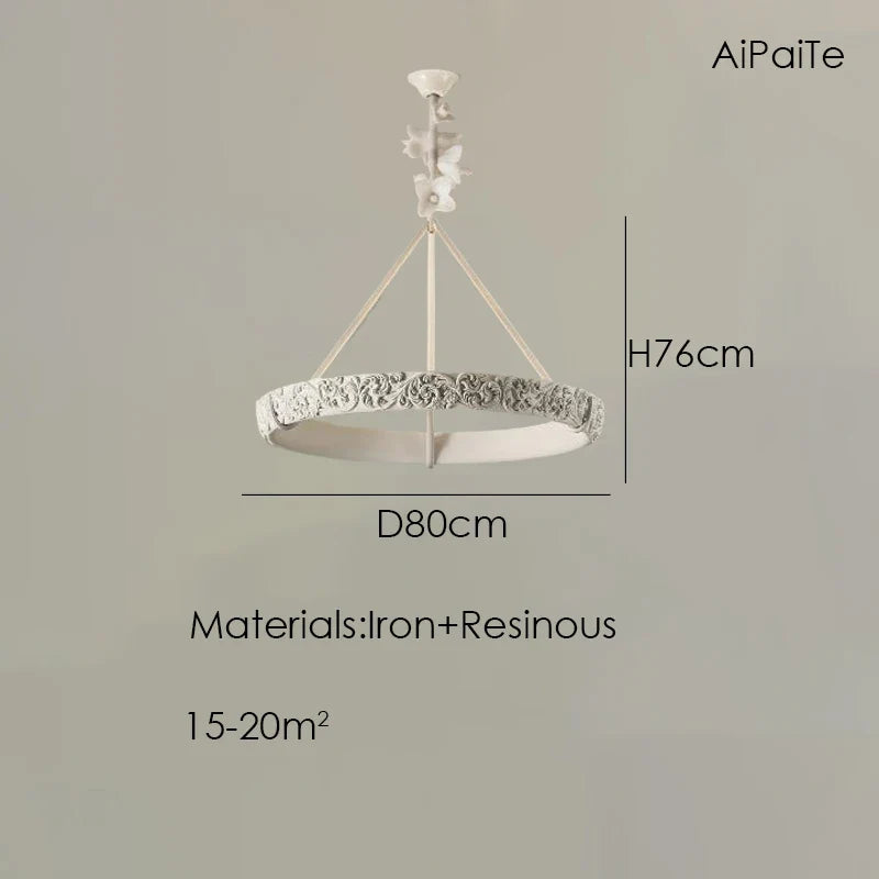 Aipaite Modern Faux Sculpture Round Chandelier is an indoor light fixture for living room, study and bedroom