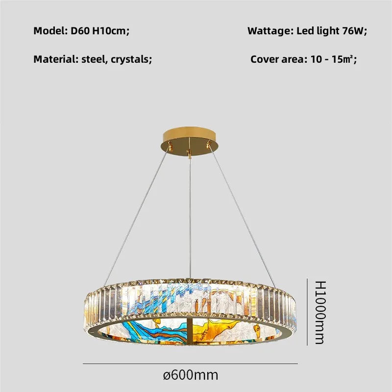 lustre led dimmable moderne en acier cercle décoratif