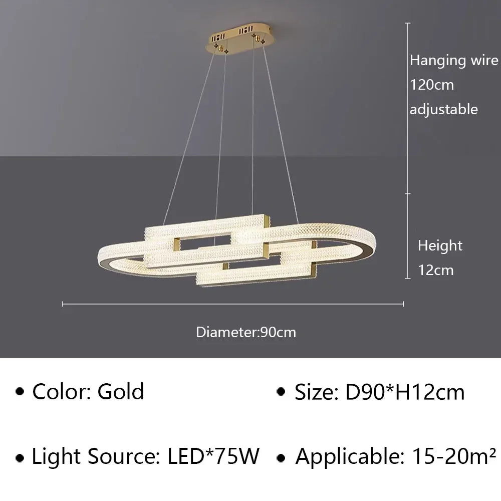 suspension moderne en led pour décoration intérieure élégante