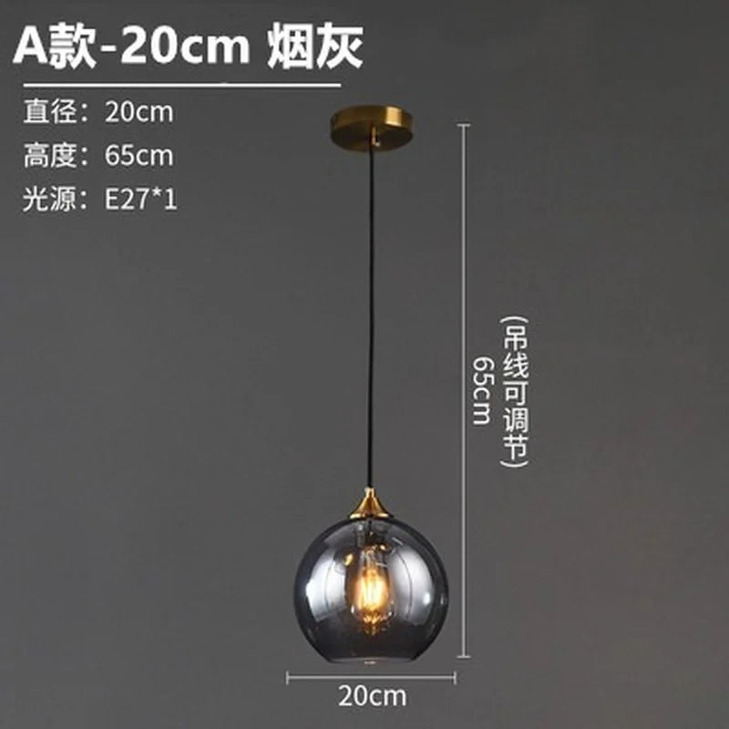 lustre nordique en verre fumé suspension simple luxe