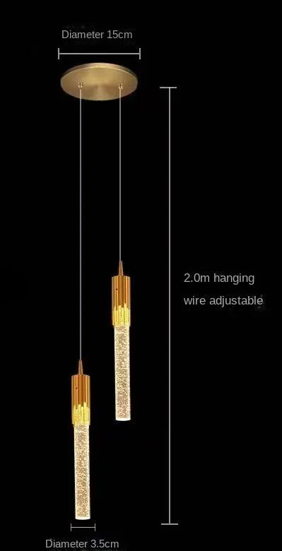 Luminaires suspendus modernes barre de LED en cristal lampes de chevet suspendues salon chambre éclairage intérieur créatif décor à la maison barre