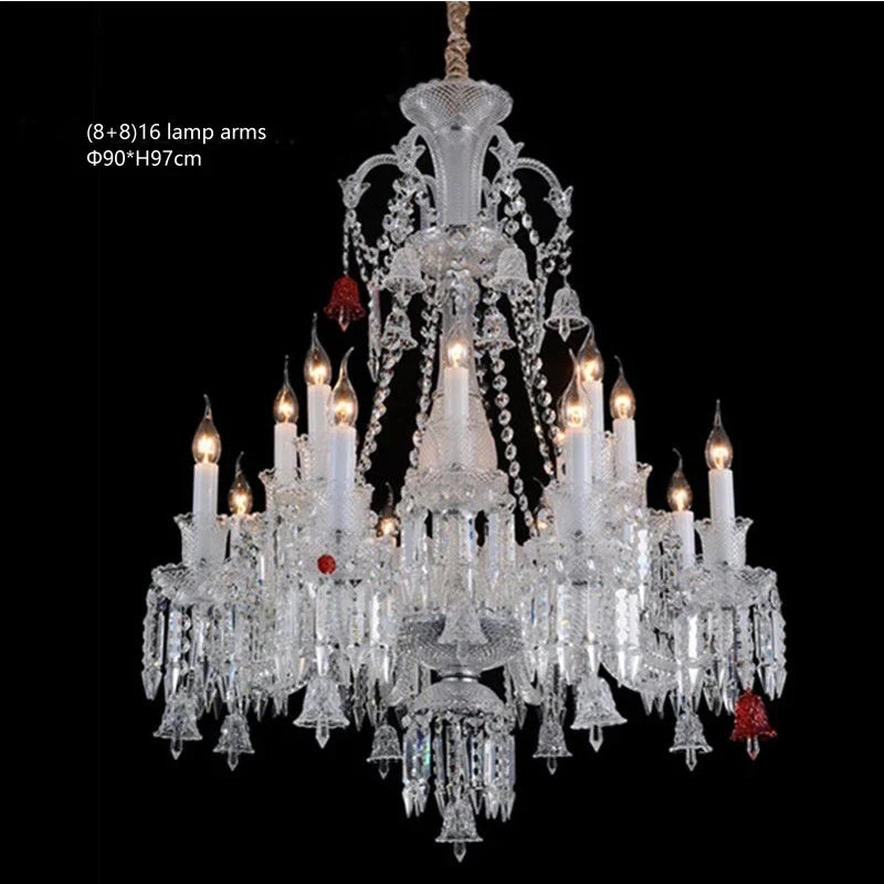 lustre en cristal transparent pour un éclairage élégant et raffiné