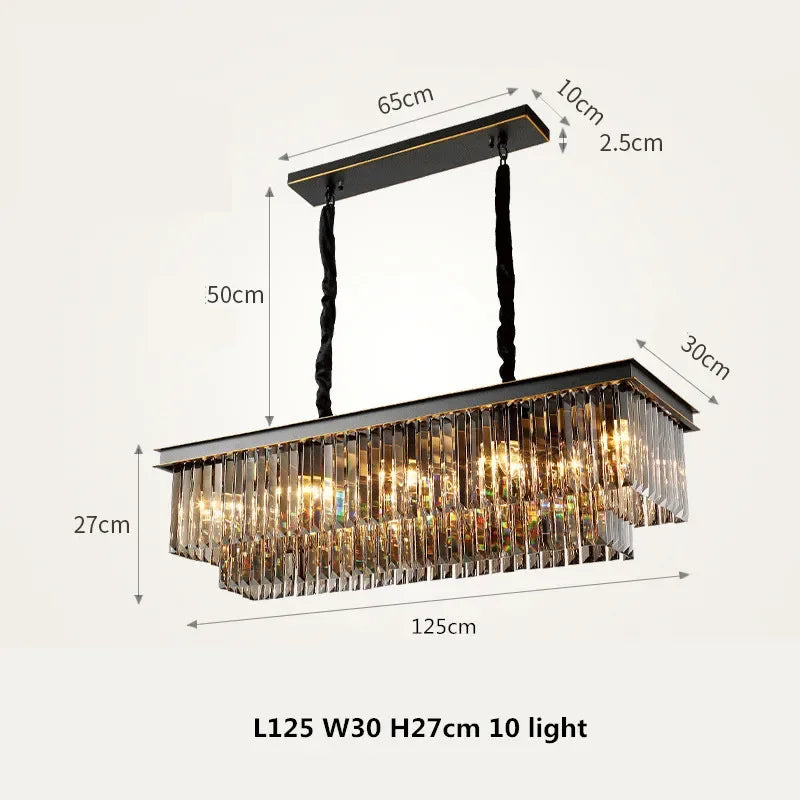 lustre rétro en métal avec chaîne suspendue et cristal