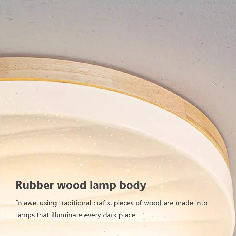 plafonnier led rond en bois design nordique décoratif intérieur