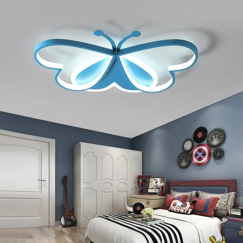 lustre led winfordo 	 avec lampe papillon réglable pour enfants