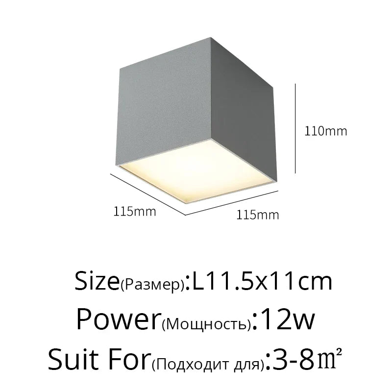 Plafonniers Led créatifs en acrylique blanc et noir